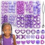 Cet ensemble de perles pour cheveux dispose d'une substance acrylique brillante disponible en bleu, raisin et d'autres couleurs vives pour s'adapter à différentes préférences. Comprend 100 perles en forme de cœur, de fleurs et de personnages pour ajouter des possibilités artistiques aux coiffures tressées