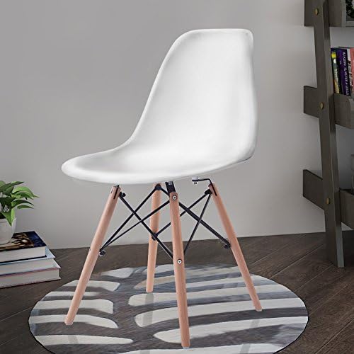 Miniatura 7 de COSTWAY Juego de 4 sillas de comedor, estilo Eiffel DSW, estilo moderno de mediados de siglo, silla de plástico moldeado para cocina, comedor, sala
