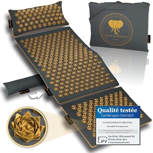 CALM ELEPHANT ORIGINAL XXL Tapis Acupression GENUINE 5 pièces ave...