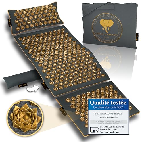 Tapis acupression de qualité supérieure Calm Elephant ensemble complet de 5 pièces