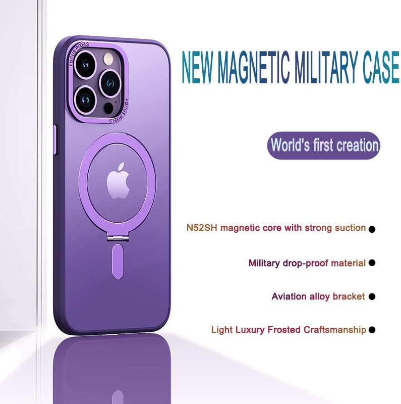 Miniatura 7 de Funda compatible con iPhone 13 Pro Max con soporte invisible magnético transparente, funda para iPhone 13 Pro Max, compatible con carga inalámbrica,