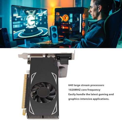 Image of PCI E Graphics Card, Fan 4GB GDDR5 128bit 5000MHz Memory Frequency Computer Graphics Card for Home for PC