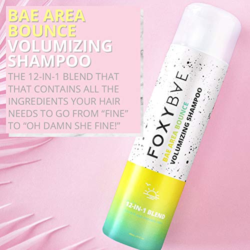 Foxybae Bae Area Bounce Volumizing Shampoo | 12-In-1 Blend Hair Growth Shampoo For Volume, Shine, Anti-Frizz With Biotin, Argan Oil, Shea Butter | Sulfate-Free, Paraben-Free, Cruelty-Free (10 Fl Oz) #TOP1