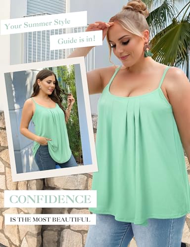 Débardeur d'été chic plissé Vert lac S - Camisole haut de gamme