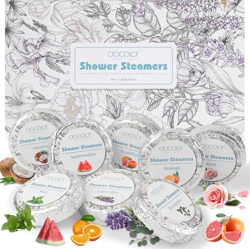 docolor 12-Pack Lavender Essential Oil Shower Steamers, Essential Oil Shower Bombs Gifts for Women, Stress Relief Relaxation Home Spa, Birthday Christmas Self Care Travel Essentials