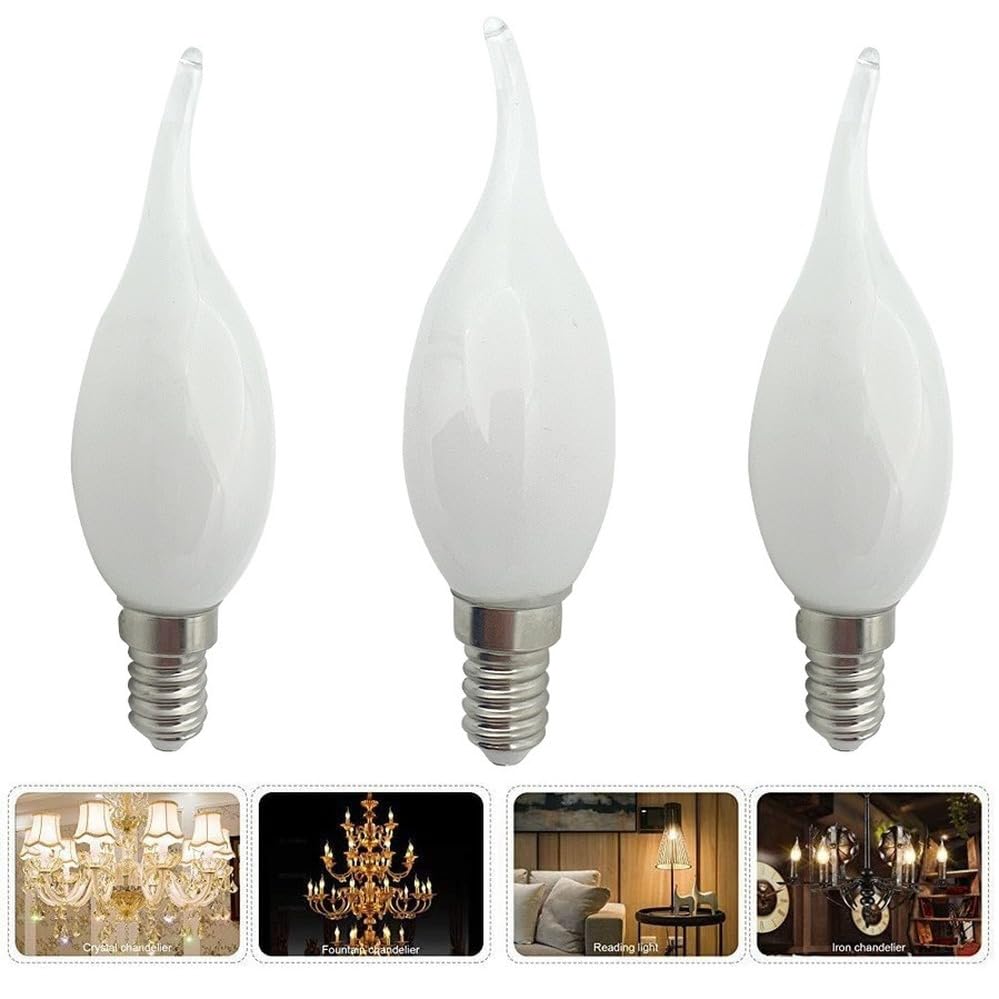 GERRIT Ampoule LED à Filament de bougie rétro 7W C35, ampoule givrée E27 E14, lampe à vis Edison à intensité variable, lustre blanc chaud, 10 pièces (Color : Warm light, Size : TAIL PULL_E14_7W)