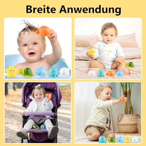 Ohne Loch-Baby Badespielzeug,6 Stück Schimmelfreies Badewannenspielzeug für Baby Kinder Ab 1 2 3 4 Jahr,wasserspielzeug Kinder,Badespielzeug