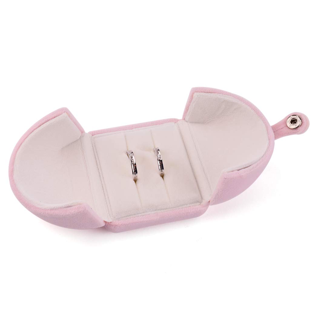 Buy iSuperb Pink Velvet Double Ring Box Wedding Jewelry Packaging Boxes