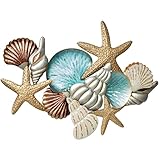 Touch of Class Ocean Collage Metal Wall Art - Cream, Bronze, Silver, Gold, Aqua - Painted by Hand - Handmade, Beach - Coastal Style Sculpture for Bedroom, Living Room, Sunroom