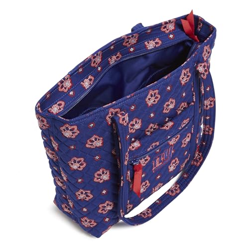 Vera Bradley Women's Cotton Nfl Small Vera Tote Bag (Multiple Teams Available), Newyorkgiantsondarkblue/Redbandana, One Size by Vera Bradley - Image 4