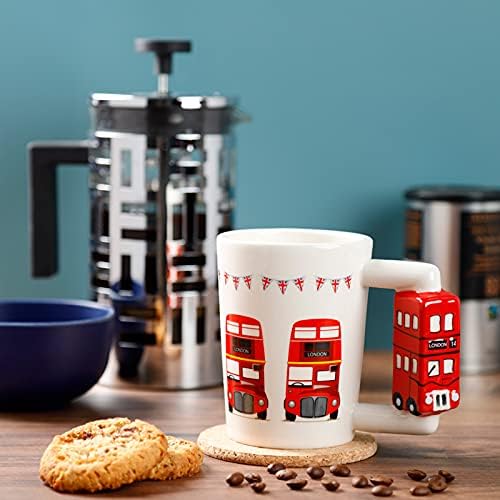 Puckator Keramik Kaffee Tasse mit London Doppelstockbus ALS Griff, Ceramic, Multi, Height 10.5cm Width 13cm Depth 8cm