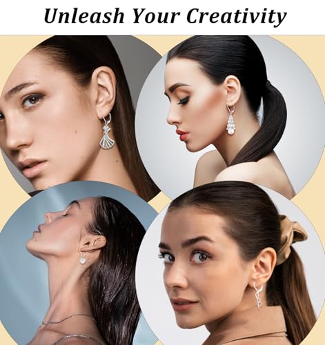 24er Set Ohrring Haken, Ohrringe Basteln Machen Hypoallergene Französische Haken aus Edelstahl mit Sicherheitsverschluss für DIY Schmuckdesign & Abendgarderobe
