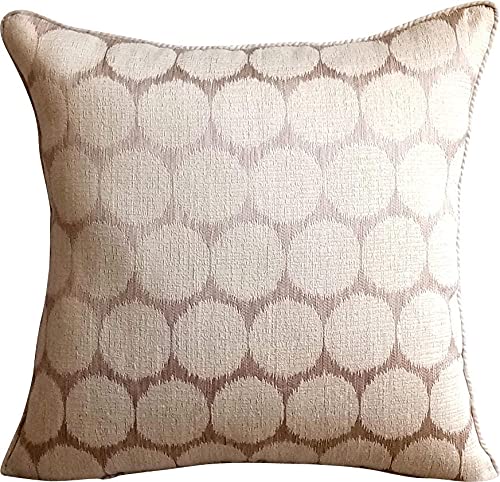 The Homecentric Decorative Throw Pillows Covers 24 X 24 Pearl Beige Pillow Covers Jacquard Patterned Couch Pillows, Beige Pillow Covers 24X24 Inch (60X60 Cm), Contemporary Style - Running In Circles #TOP7