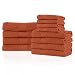 Superior 100% Ring-Spun Cotton, Bathroom, Ultra Absorbent, Super Soft, Attractive Border, Copper Eco-Friendly 12-Piece Towel Set,