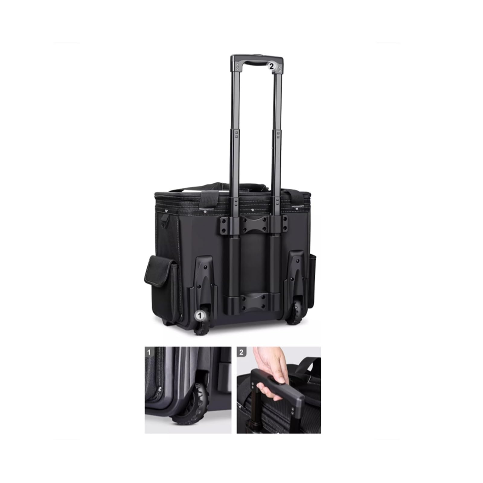 Cassetta portautensili Cassetta degli attrezzi con rotelle chiusura in metallo resistente Organizzatore portatile Soluzione di conservazione for condizioni lavoro difficili
