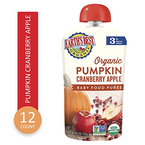 Earth's Best Organic Stage 3, Pumpkin, Cranberry & Apple, 4.2 Ounce Pouch