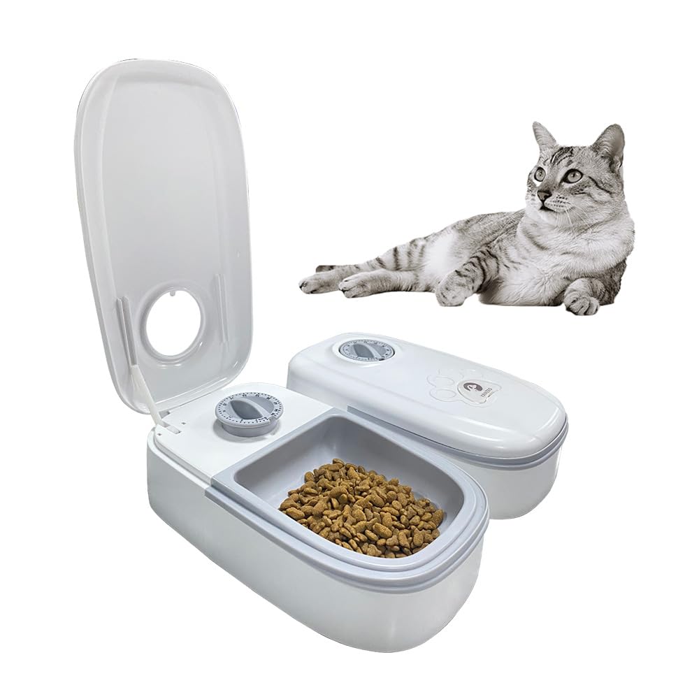 YANZEO Automatic Pet Feeder, 2 Meals Smart Pet Cat Dog Feeder with 48-Hour Timer for Cats and Small/Medium Dogs Pet Food Feeder