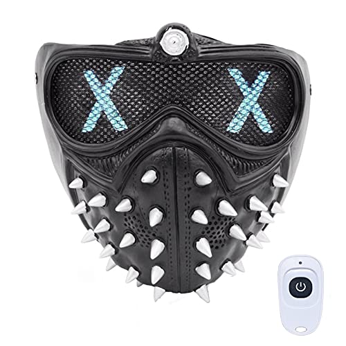 Bulex Watch Dogs Mask Remote Control LED 25 Expression Change with Rivet Cosplay Halloween Prop