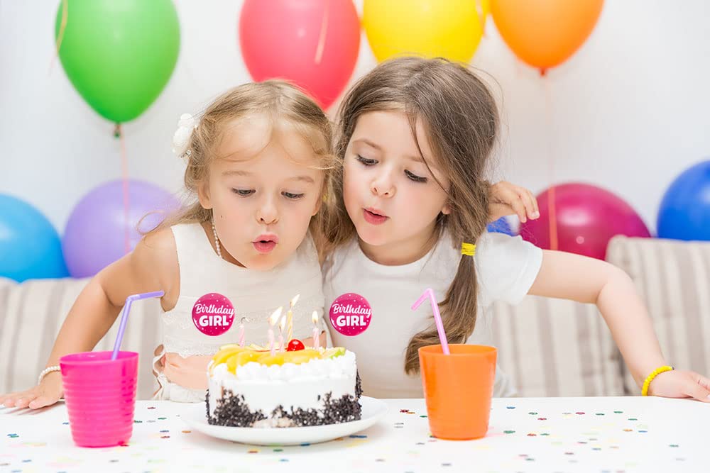 Birthday Girls Button Pink Baby Kids Happy Birthday Badge Pins,It's My Women Birthday Badges Party Decorations Favors Supplies
