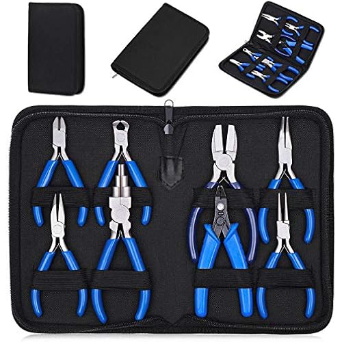 Shynek Jewelry Making Pliers Tools, 8pcs Micro Jewelry Pliers Set for Jewelry Making Supplies