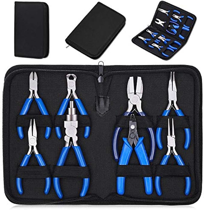 Jewelry Pliers, Shynek 8 Pieces Jewelry Making Pliers Tool Micro Jewelry Pliers Set Jewelry Making Kit For Jewelry Making Supplies