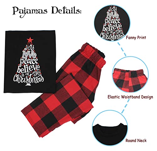 image for ANGELGGH Family Pajamas Matching Sets, Cute Christmas Printed 2 Piece 