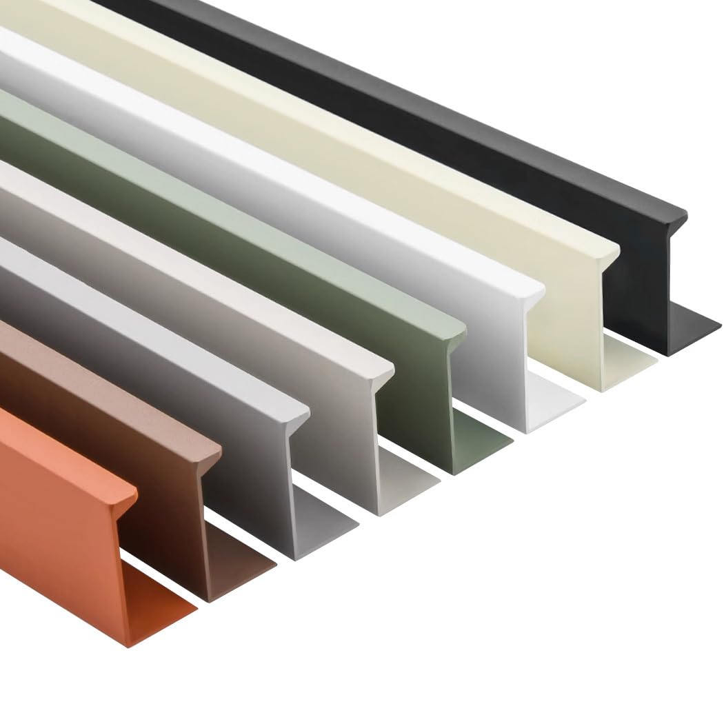 Maniglie nascoste per mobili, in alluminio, 600 mm, per armadi, porte, cassetti, 6 pezzi, colore nero