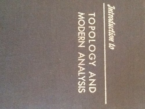 Buy Introduction to Topology and Modern Analysis — BookShops.in
