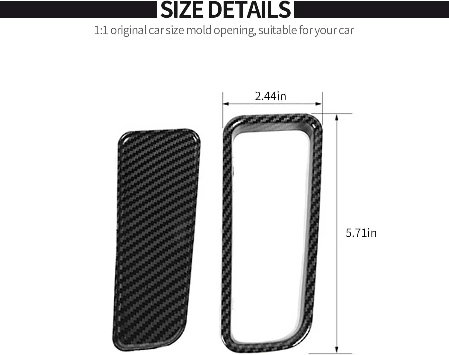 Voodonala Carbon Fiber Center Console Gear Shift Storage Box Trim Compatible with Dodge Charger 2015-2021