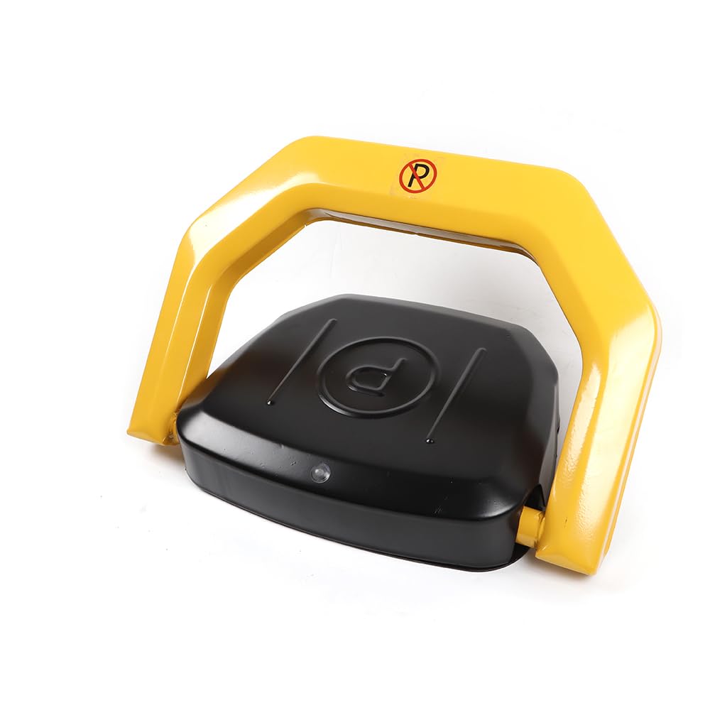 Automatische Car Parkplatzsperre Parksperre mit 2 Fernbedienung Absperrpfosten mit Fernbedienung und 2 Schlüssel Parkpfosten der Fernbedienung 30m Parkplatzsperre,Gelb