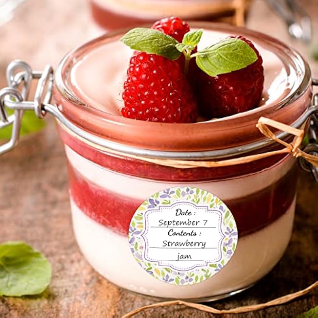 Fancy Land 300 Waterproof Canning Labels for Jars Labels Food Labels Round for Food Container Spice Lids Canister Food Storage Canning Supplies 2 Inch Watercolor