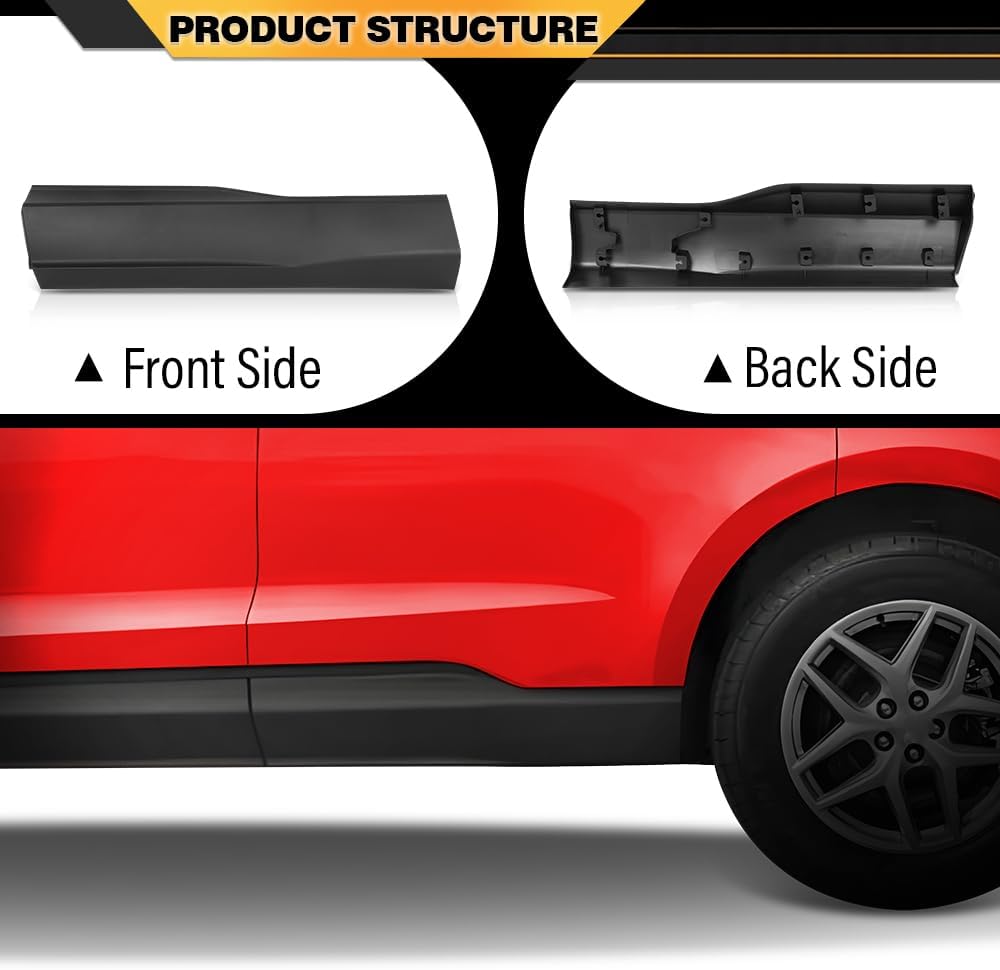 Rear Left Side Door Molding and Beltlines Compatible with Ford Edge 2015-2023 FT4Z5825557AB, FO1504112 Black