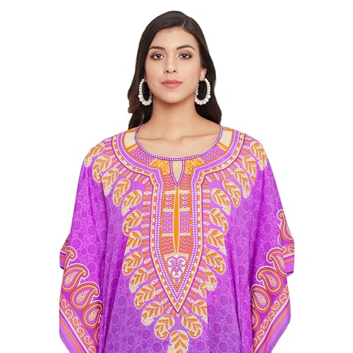 Image of Oussum Women Polyester Casual Long Plus Size Beach Caftan Cover Up Maxi Dress 1X-3X Summer Kaftan Dresses for Women