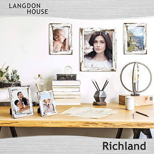 Langdon House RLND-5X7-DWT-PK6 Picture Frames (Distressed White, 6 Pack) Farmhouse Style thumb #5