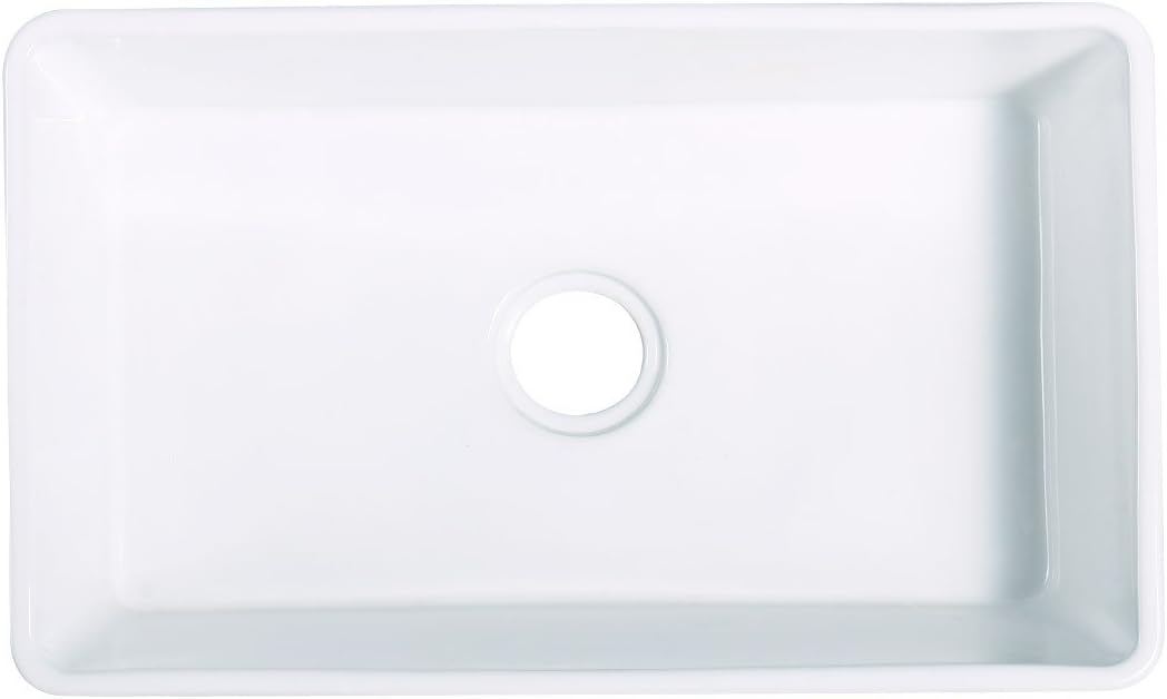Renovators Supply Manufacturing Farmhouse Sink 30 In. White Undermount Kitchen Sinks With Stain Resistant Glossy Finish