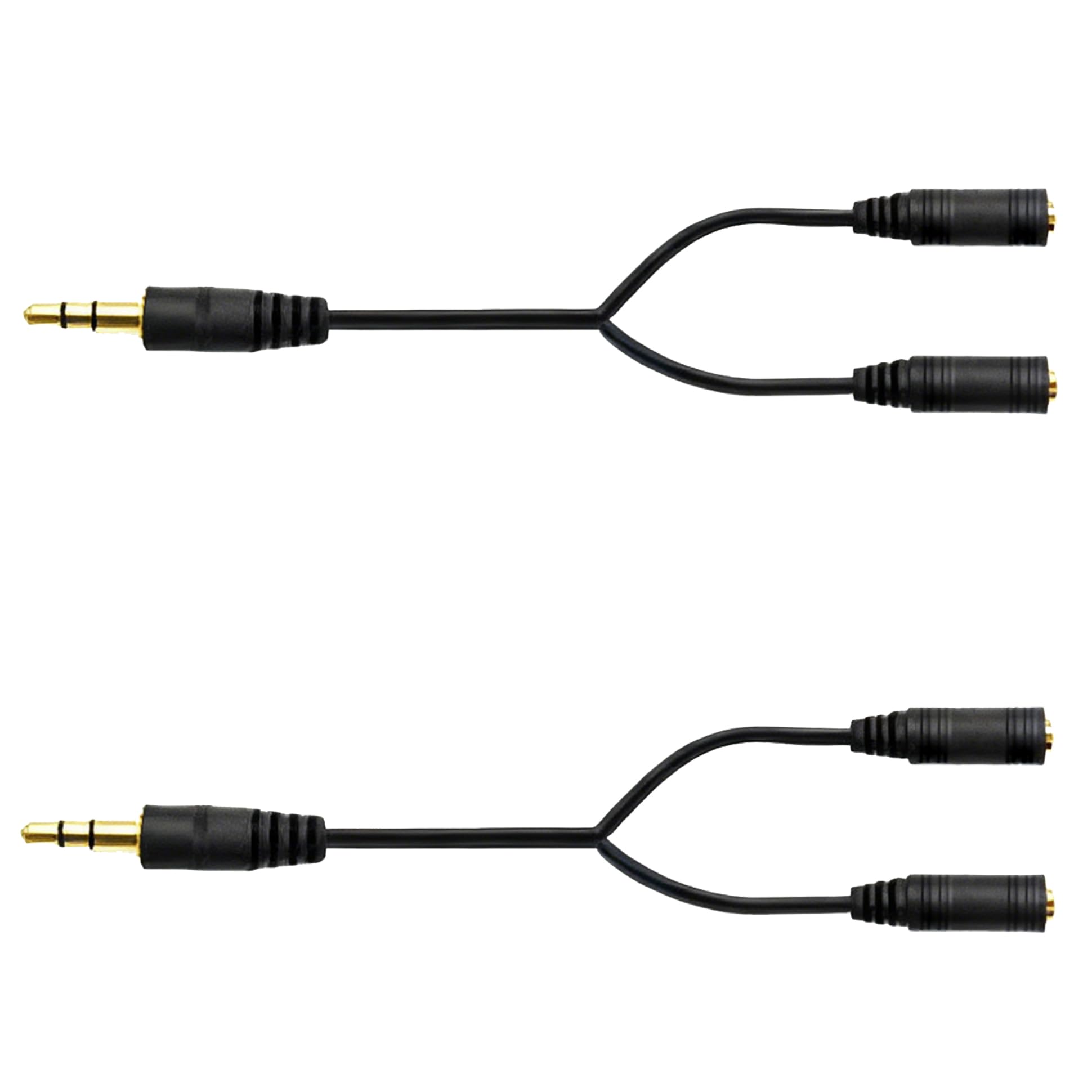 2er-Pack 3,5 mm Audio-Kopfhörer-Splitter – Dual-Hör- und Lautsprecherbuchse Y-Adapter zum Teilen von Musik oder Videos – kompatibel mit iPhone, iPad, Laptops, Tablets und anderen Geräten mit