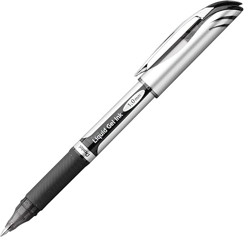 Miniatura 3 de Pentel EnerGel - Bolígrafo de tinta de gel, (0.039 pulgadas), punta gruesa, punta de metal, tinta negra, paquete de 2 (BL60BP2A)