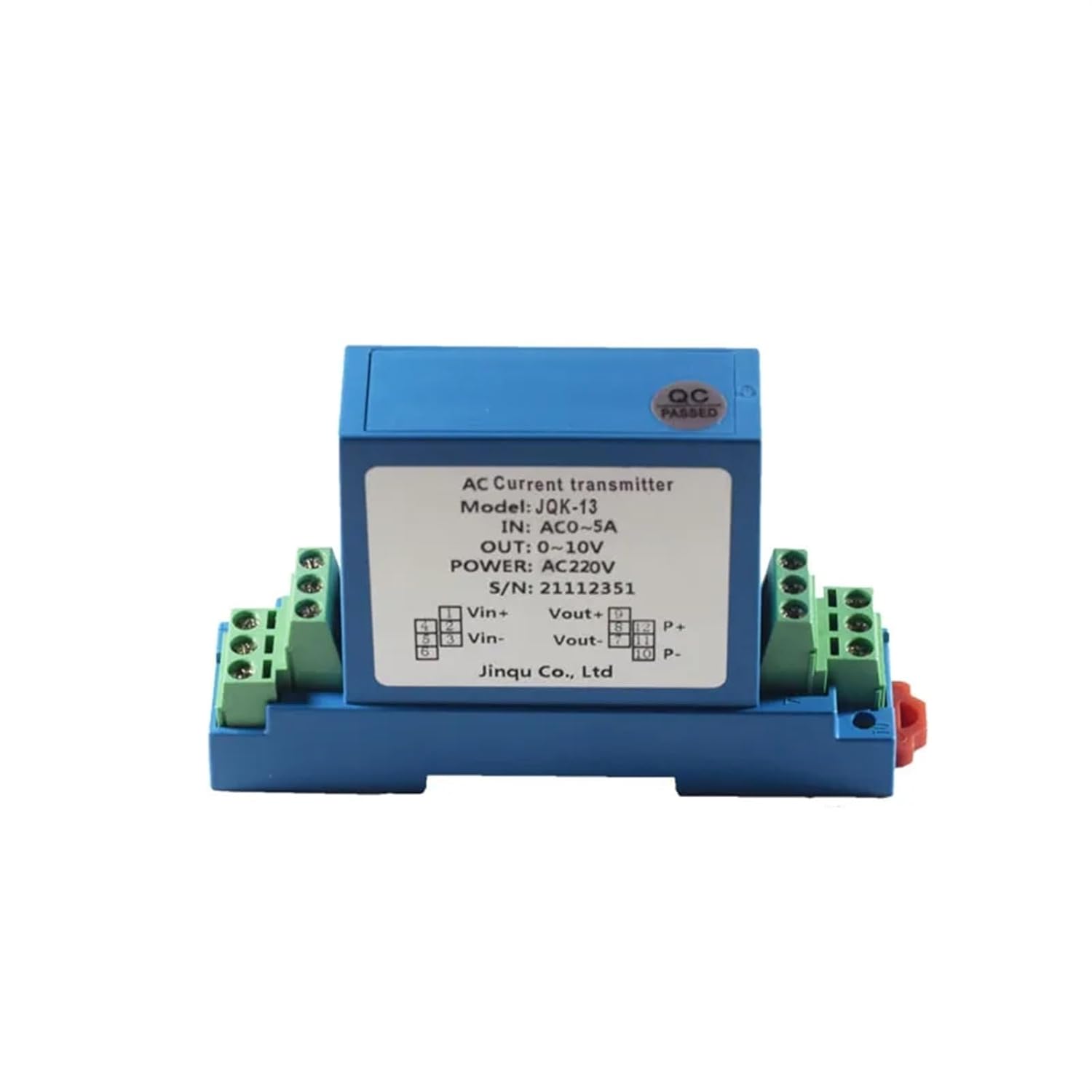 AC Current Transmitter Hall Current Sensor Input AC0-10A Output 4-20mA 0-10V Current Detection Module 35mm Rail Installation(0-5V Out,AC0-3A_DC220V)