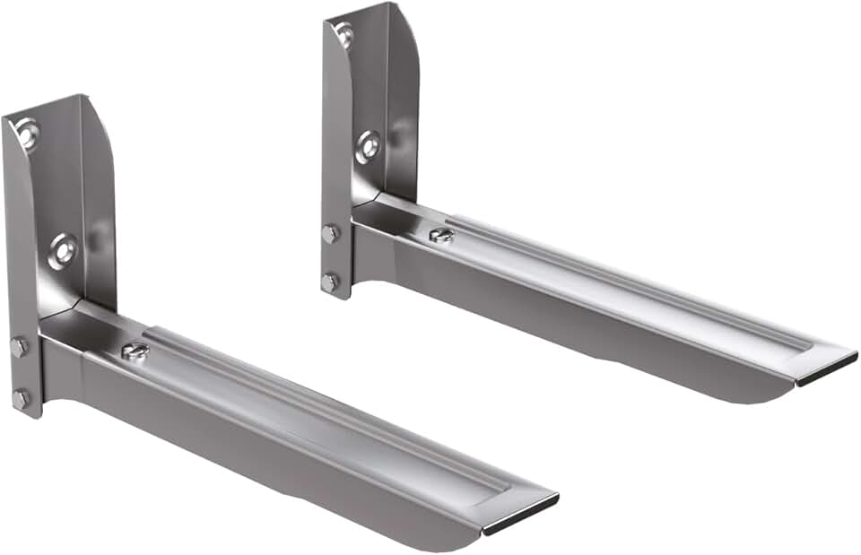 Suporte de Parede Para Fornos e Micro-ondas em Aço Carbono, Comprimento Ajustável, Design Slim e Instalação Prática, Cinza, MW05SL, ELG