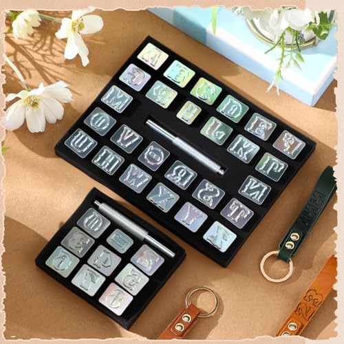 Humyoun 37 Pcs Leather Stamping Tools 19mm Leather Stamp Kit Include Alphabet Number Capital Letters Craft with Punch Tools for DIY Leathercaft Marking by Humyoun - Image 5