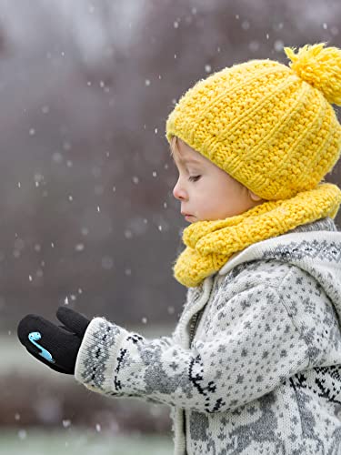 Image of Geyoga 3 Pairs Kids Mittens Winter Stretchy Knit Gloves Winter Dinosaur Full Finger Toddler Mittens for Boys Girls