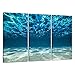 Wieco Art Blue Ocean Bottom Large Canvas Wall Art for Living Room Beach Theme for Bedroom Wall Decor Seaview Pictures Painting On Canvas Modern Giclee Canvas Prints Artwork for Home Decorations