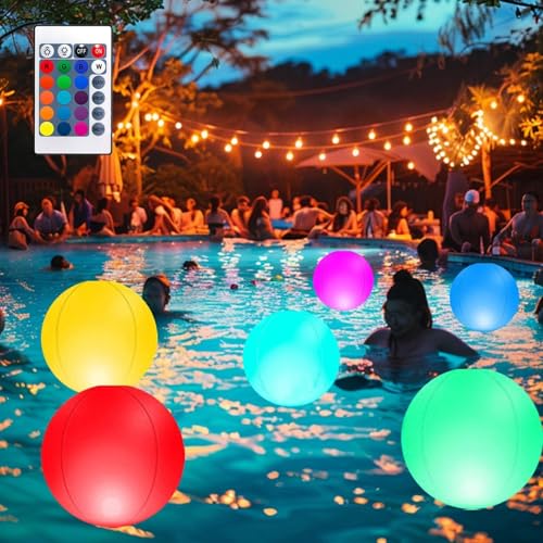 Globos de playa luminosos con luz colorida ajustable para la piscina 3