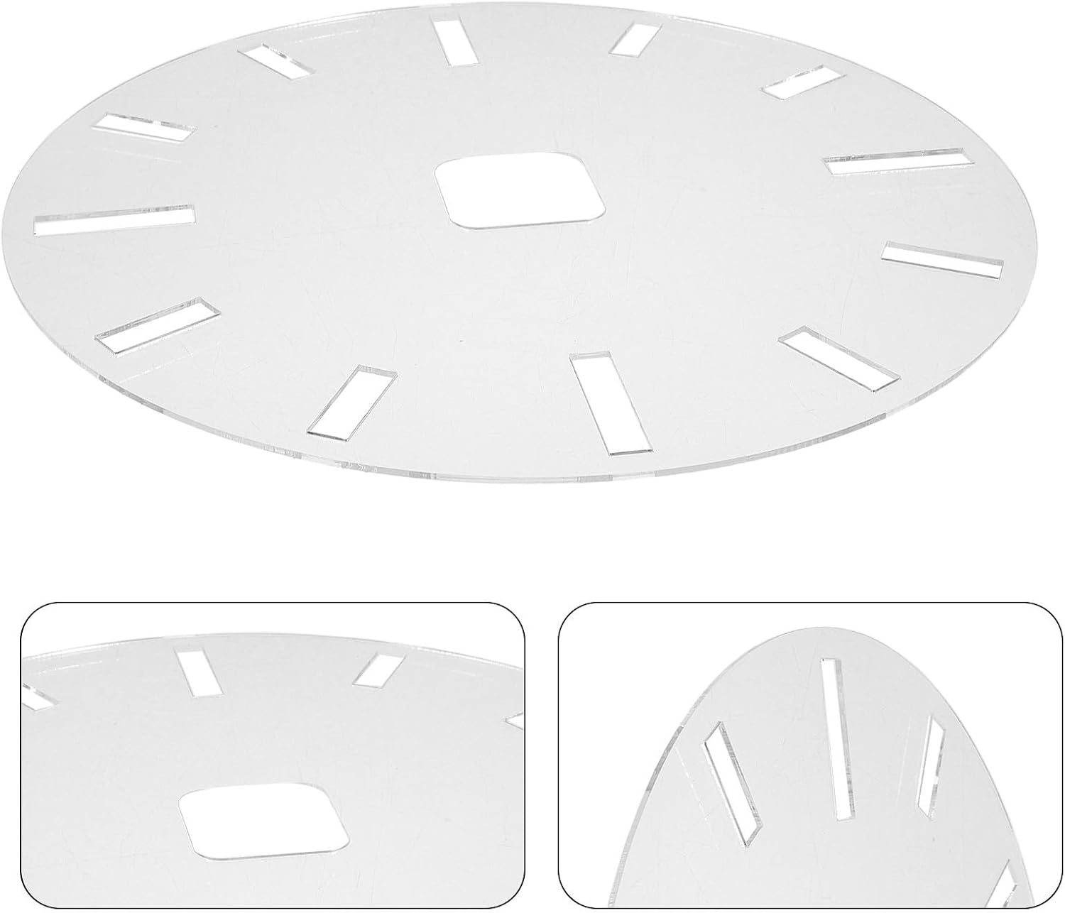 Didiseaon Acrylic Clock Face Template 16-inch Circle for Woodworking with Precision Positioning and Versatile Craft Use, Reusable Clock Dial Stencil for DIY Projects
