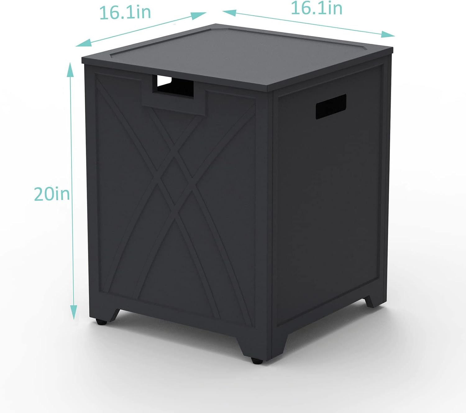 Propane Tank Cover Table, Square Propane Tank Holder Hideaway for 20 lb Propane Tanks, Gas Tank Storage Side Table - Carbon Gray