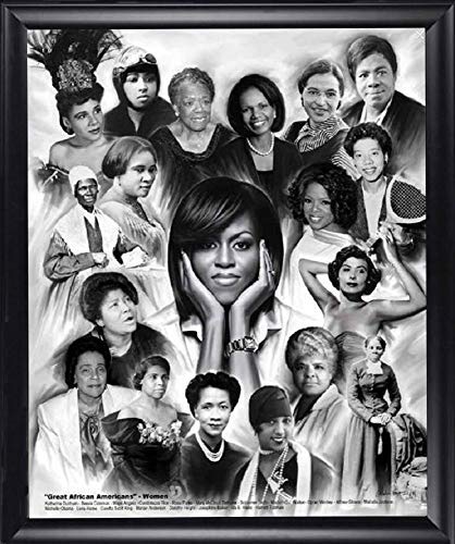 Framed Great African American Women by Wishum Gregory, Obama Rice Parks Winfrey Finished Size: 24x28