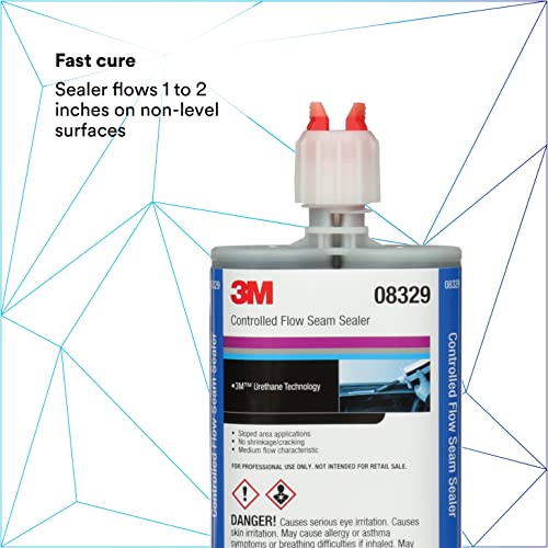 3M Controlled-Flow Seam Sealer, 08329, Solvent Free, Weather Resistant, Torsional Stress Flexability, 200 Ml/6.75 Fl Oz Cartridge #TOP4