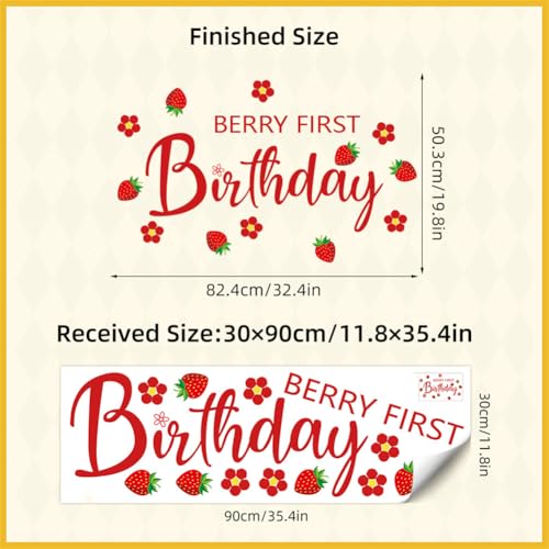 Vinilo decorativo Berry para primer cumpleaños miniatura 6