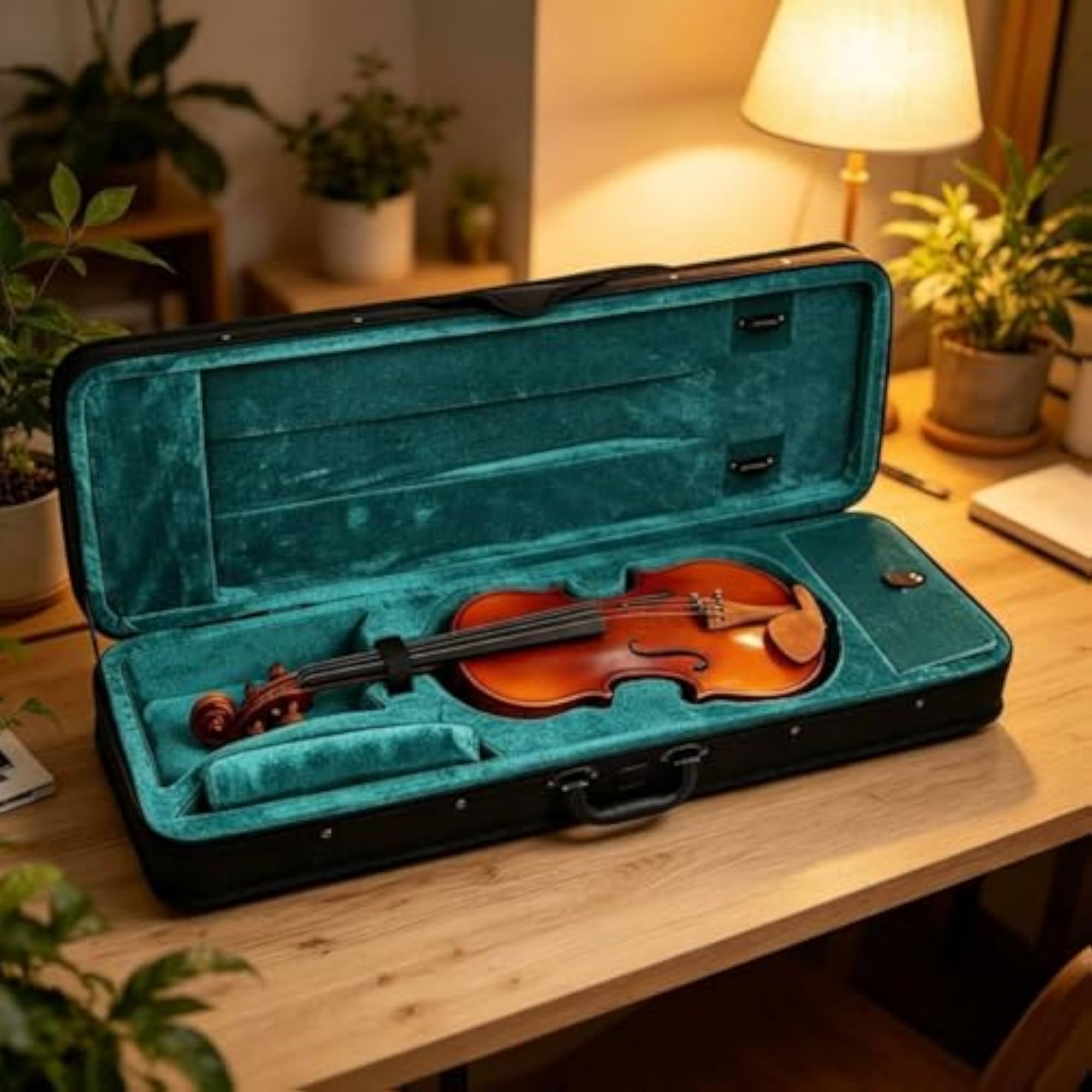 Portable 4/4 Violin Case with Double Shoulder Straps