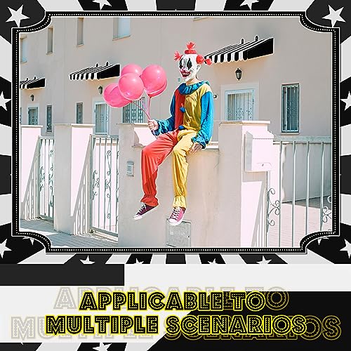 Image of Boao 4 Pcs 3D Cardboard Awning Decor,Black and White,Striped Style | Paper Awning, Circus Carnival Theme, For Bulletin Board, Lemonade Stand, Bakery & Ice Cream Truck, Wall Window Backdrop